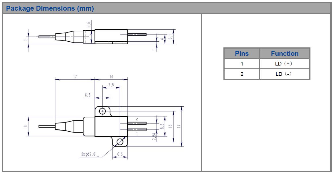 K940EB2RN-10.00W Single Emitter, 940nm, 10W Fiber Coupled Diode Laser